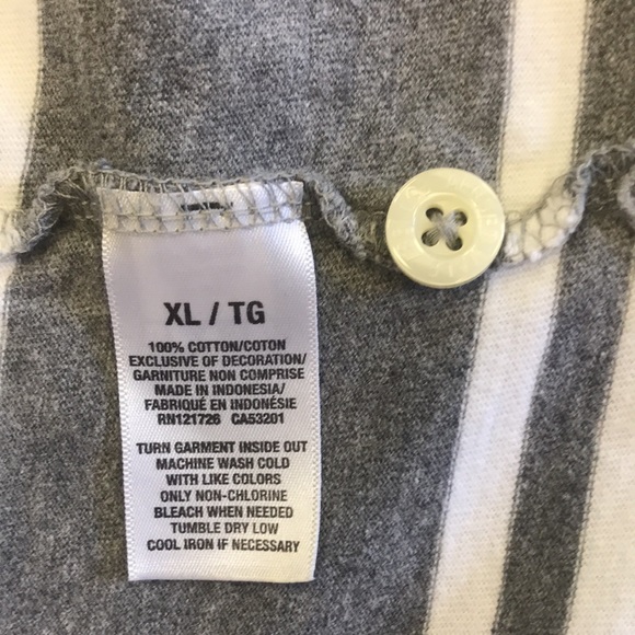 Mens Aeropostale gray and white striped polo - Picture 5 of 5